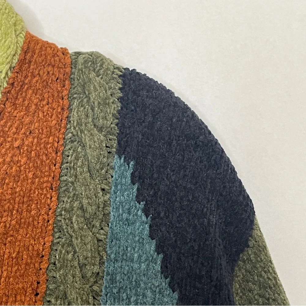 Vintage Grandpa Sweater Preppy Argyle Plaid Colorblock Y2K Multicolor SZ Large - Picture 6 of 15